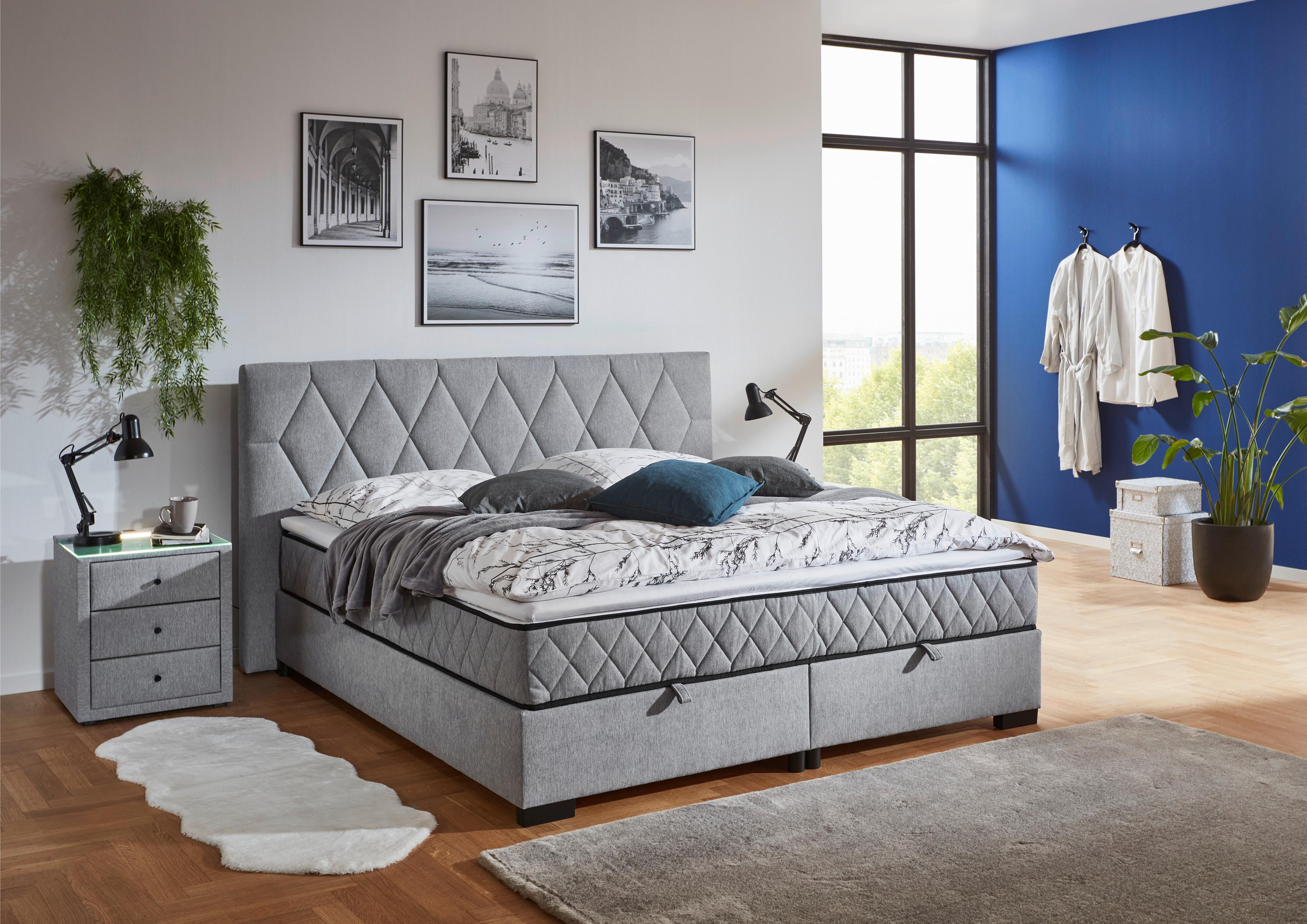 Box Krevet Maya B - siva/crna, Konvencionalno, drvni materijal/drvo (120/200cm) - Based