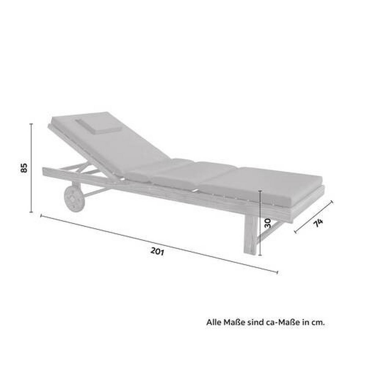 Ležaljka Emma - tamno siva, Moderno, drvo/tekstil (201/85/74cm) - Mömax