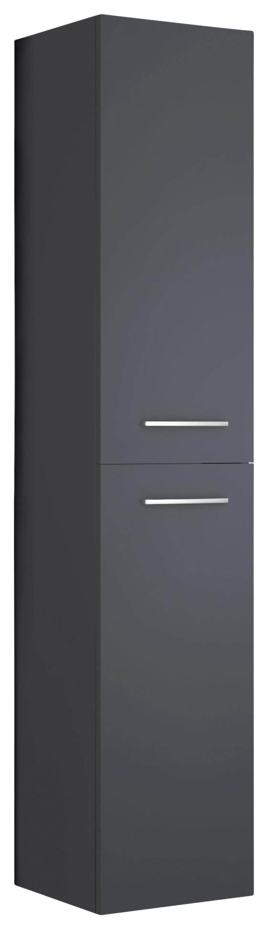 Magasszekrény Nataly - ezüstszínű/antracit, Basics, faalapú anyag/fém (30/130/32cm)