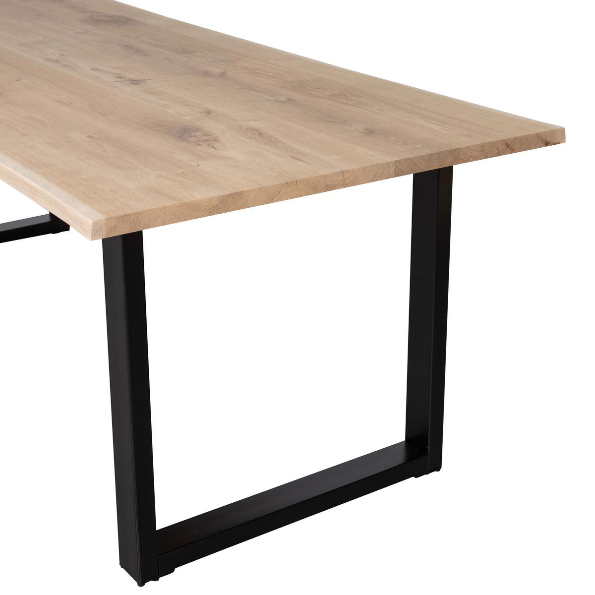 Esstisch Tablo Eichefarben L: 180cm - Eichefarben/Schwarz, MODERN, Holz/Metall (180/90/75cm) - Livetastic