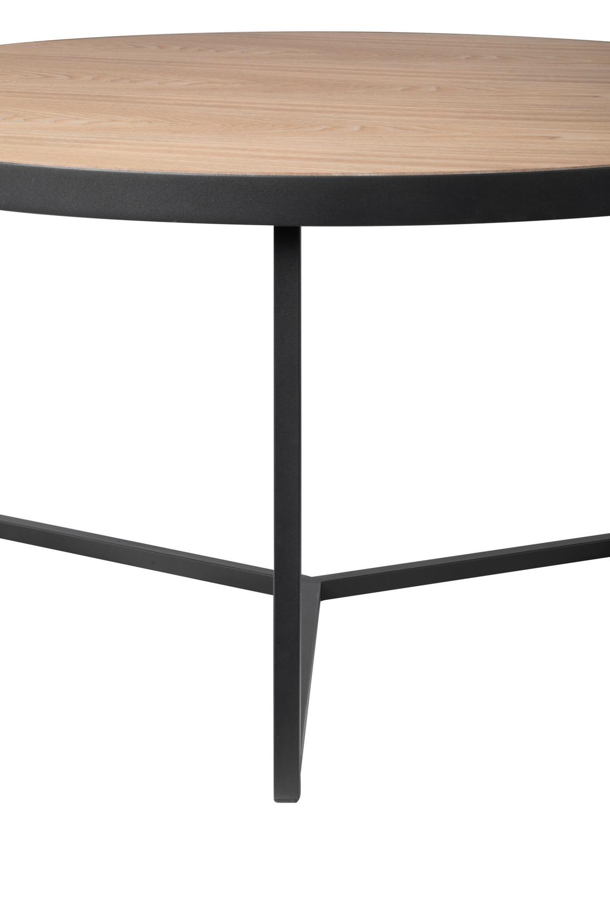 STOLIK KAWOWY PETER - kolor jesionowy/czarny, Design, materiał drewnopochodny/metal (80/80/40cm) - MID.YOU