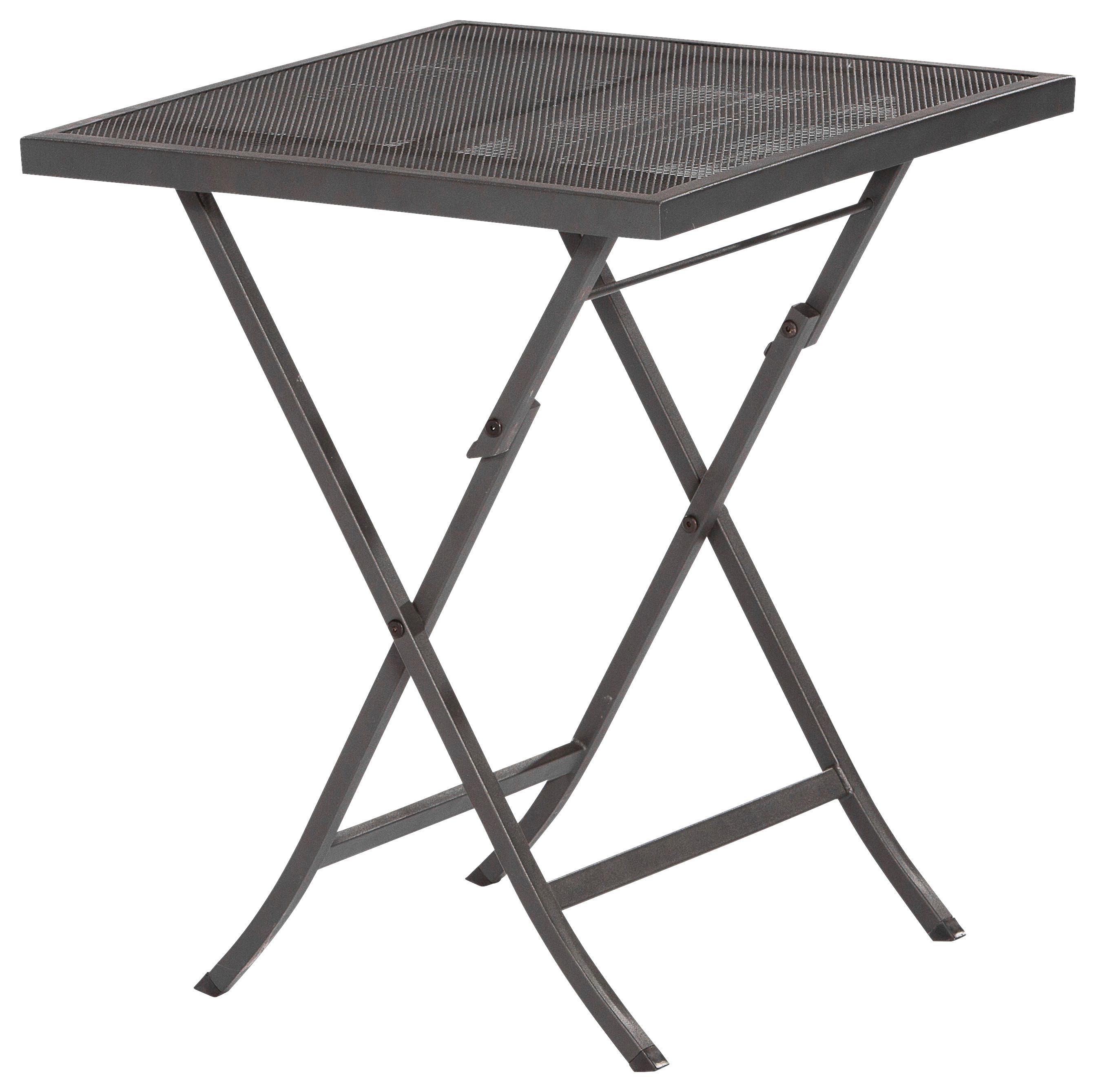 Gartenklapptisch Samos 3-tlg. Metall - Graphitfarben, MODERN, Metall (60/60/71cm) - Gardenson