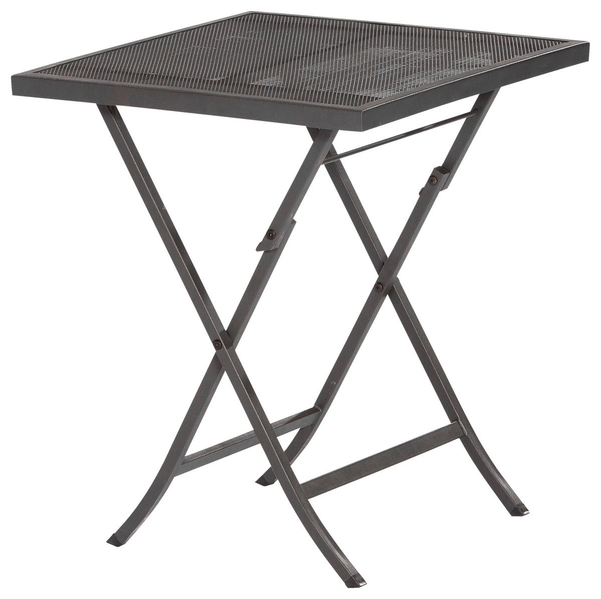 Gartenklapptisch Samos 3-tlg. Metall - Graphitfarben, MODERN, Metall (60/60/71cm) - Gardenson