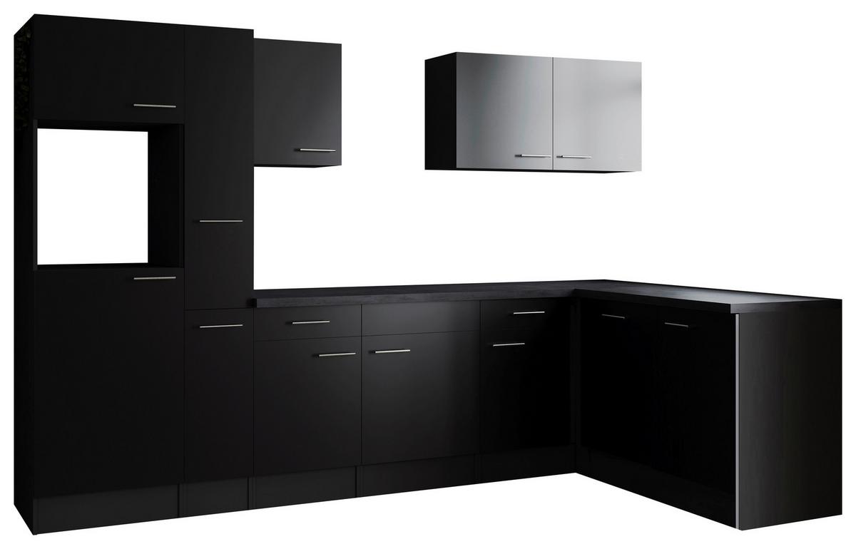 Kotna Kuhinja Brez Aparatov Oliver, 310x172cm - srebrne barve/črna, Design, kovina/leseni material (310/172cm) - Respekta