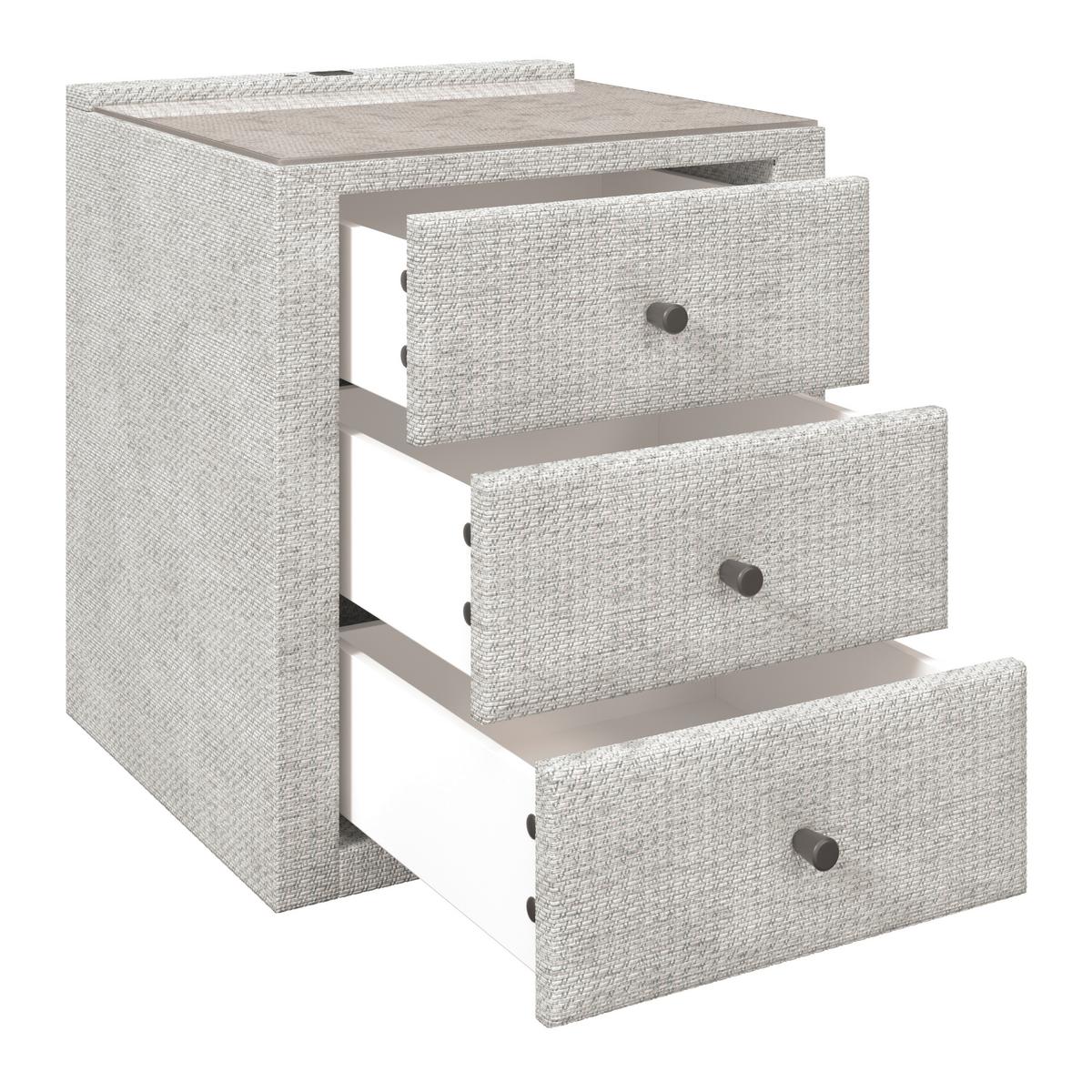 Nočna Omarica Brisbane, Krem Barva - krem barve, Trend, umetna masa/steklo (49,5/56,5/46cm) - Premium Living