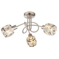 Deckenleuchte Kris in Nickelfarben max. 40 Watt - Design, Glas/Metall (38/24cm) - Globo