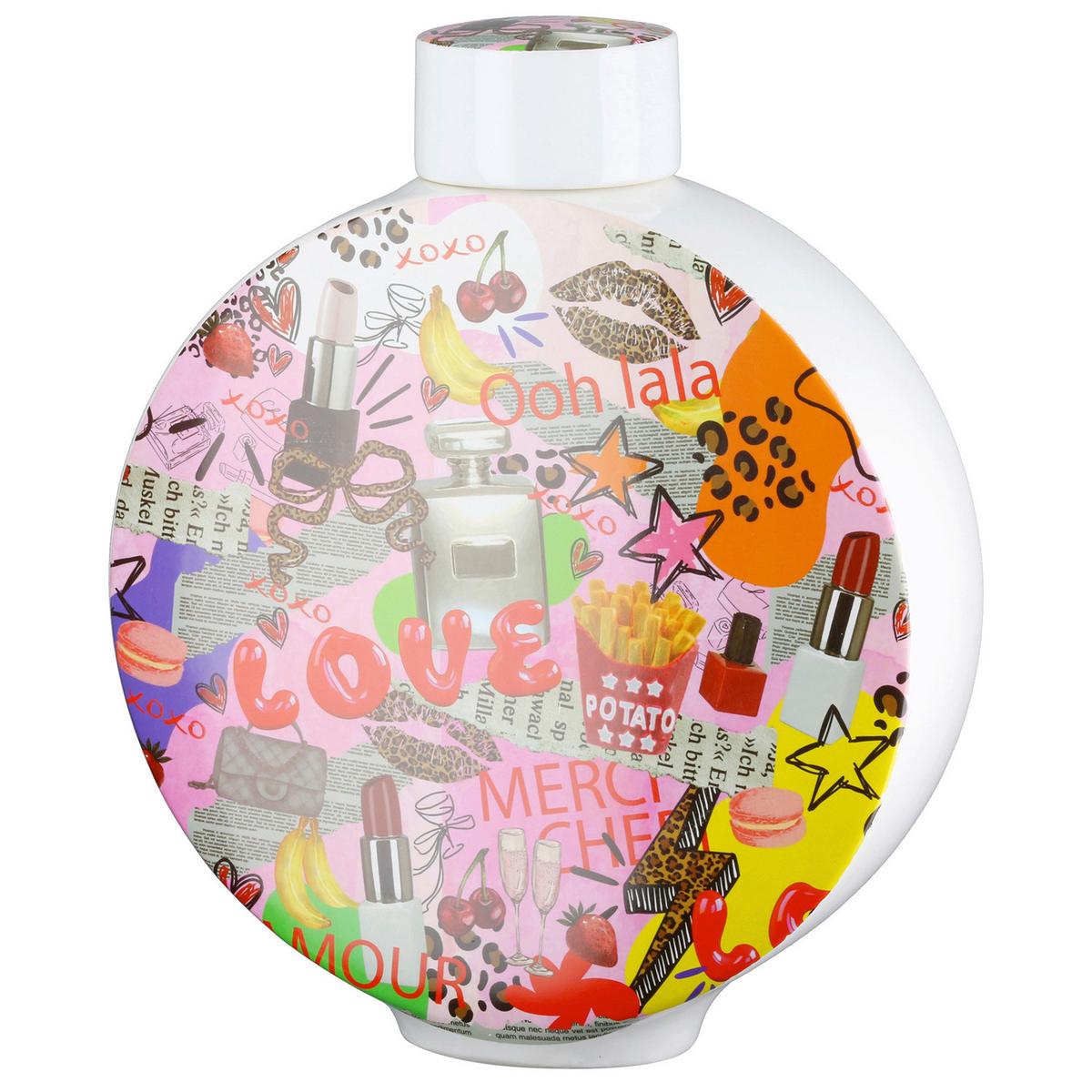 Dekovase Ooh Lala Multicolor - Multicolor, Basics, Keramik (29/34,5/7,5cm)
