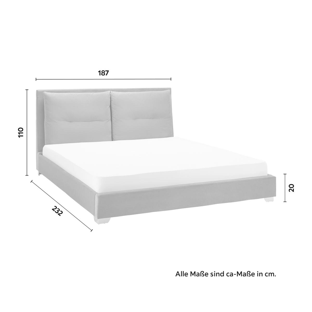 Pat tapițat Luisa cca 180X200 cm gri închis - gri închis, Modern, lemn/metal (180/200cm) - Bessagi Home
