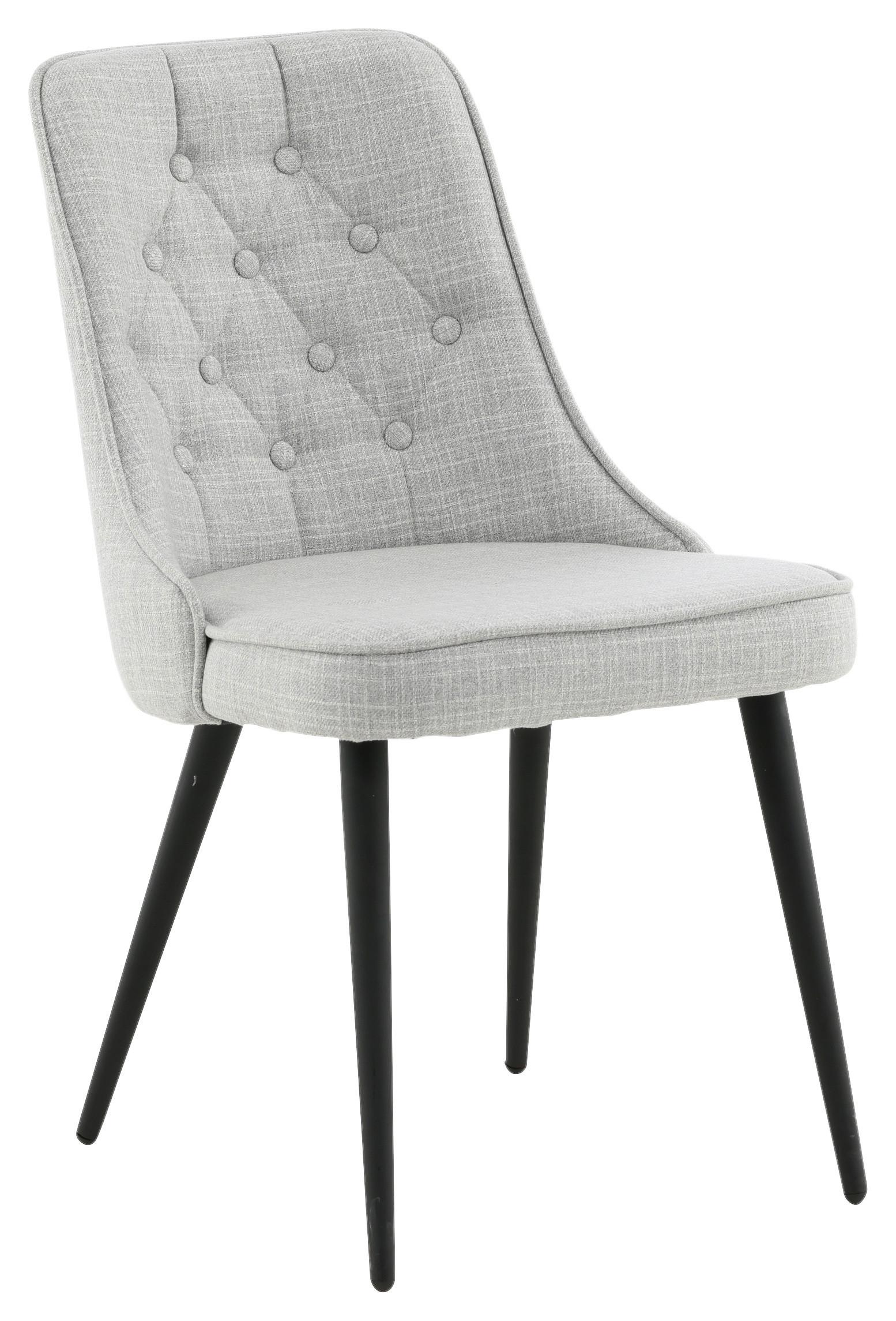 STUHL-SET VELVET DELUXE - Hellgrau/Schwarz, Design, Kunststoff/Textil (50/88,5/66cm) - Livetastic