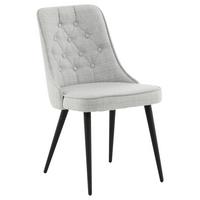 STUHL-SET VELVET DELUXE - Hellgrau/Schwarz, Design, Kunststoff/Textil (50/88,5/66cm) - Livetastic