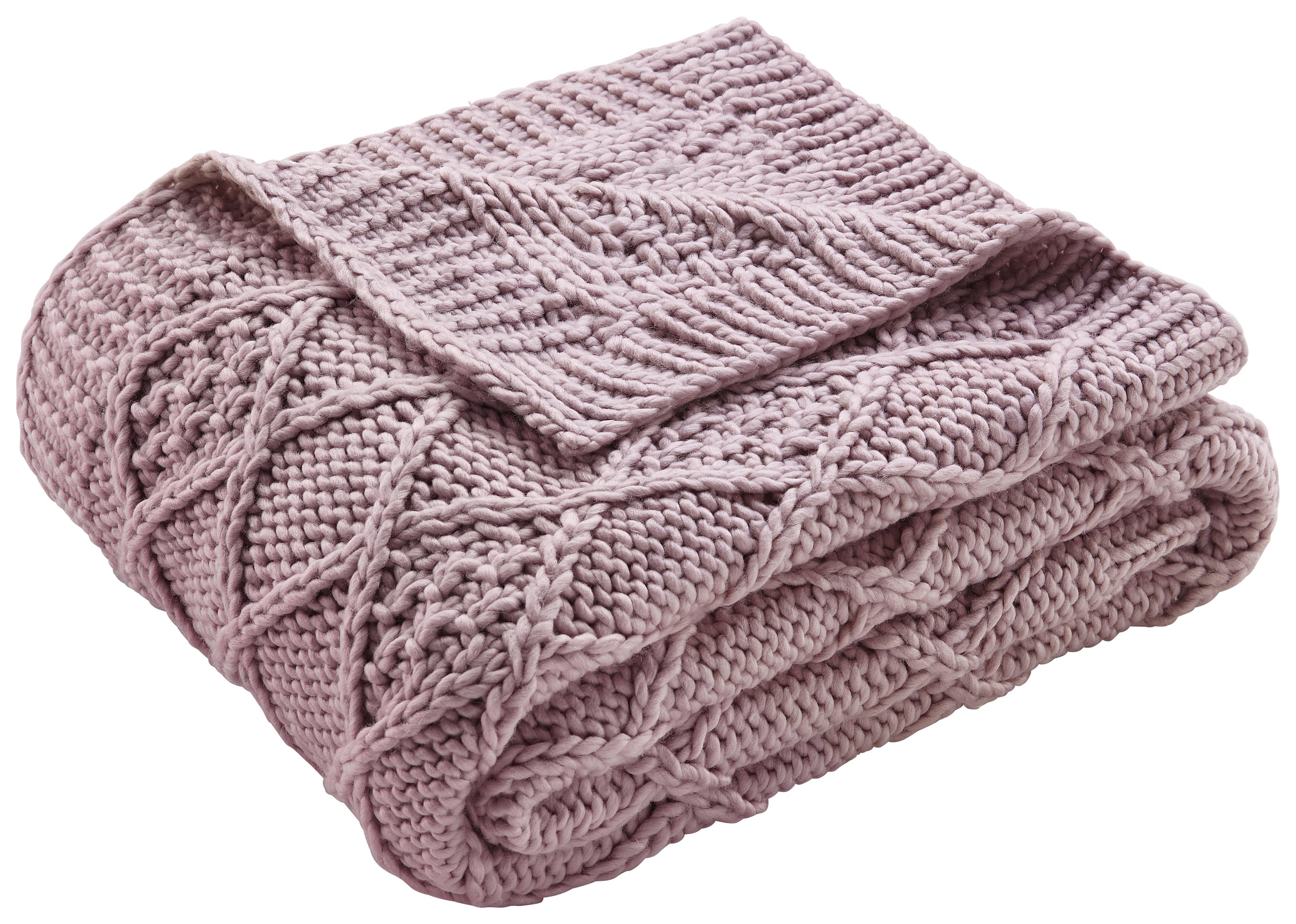 Decke in Rosa ca. 130x170 cm 'Rahel' - Rosa, MODERN, Textil (130/170cm) - Bessagi Home