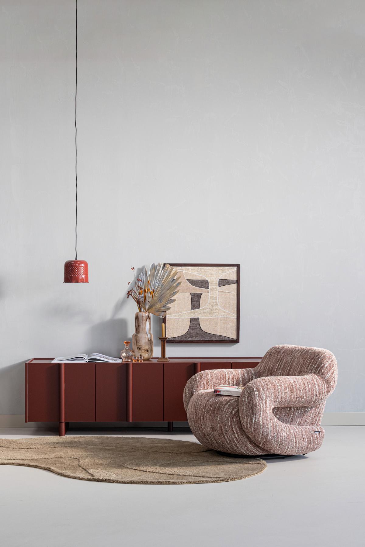 SESSEL Folke Altrosa B: 88cm - Altrosa/Schwarz, Design, Kunststoff/Textil (88/70/88cm) - Livetastic