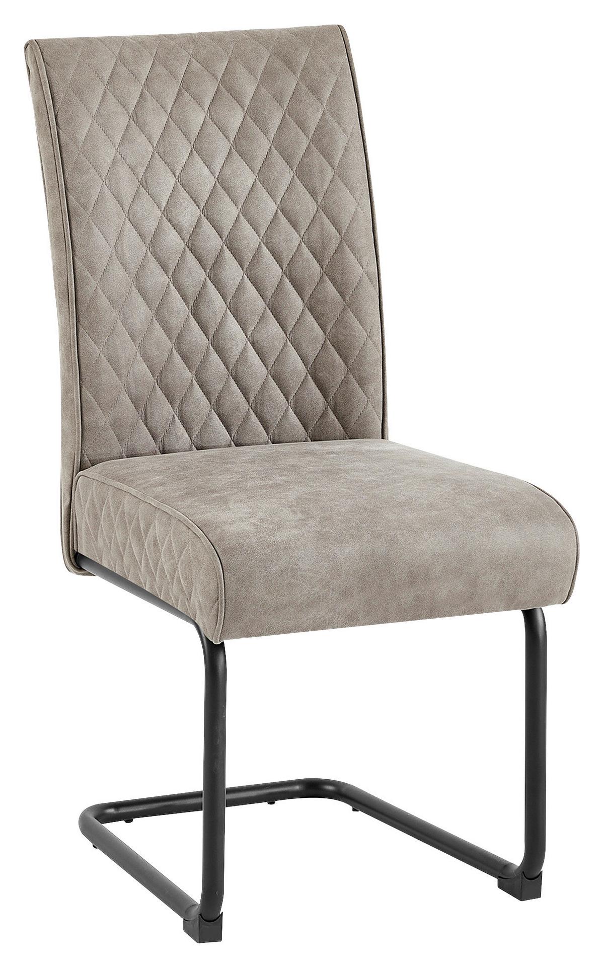 Schwingstuhl-Set Maria-XXL 2er-Set Taupe - Taupe/Schwarz, MODERN, Textil/Metall (45/95/60cm) - MID.YOU