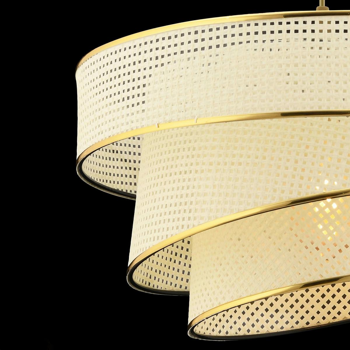 LAMPA WISZĄCA COUPER HAZERAN - WHITE, GOLD - biały/kolor złoty, Design, metal/tkanina (40/72cm) - P & B
