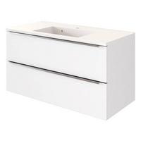 SZAFKA Z UMYWALKĄ GARDA - biały, Konventionell, kamień/materiał drewnopochodny (100cm) - Xora