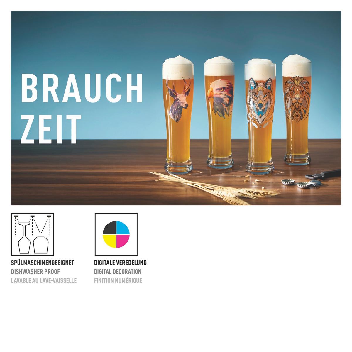 KOMPLET SZKŁA STOŁOWEGO 6021003 - zielony/czerwony, Basics, szkło (16,2/8,1/26,6cm) - Ritzenhoff