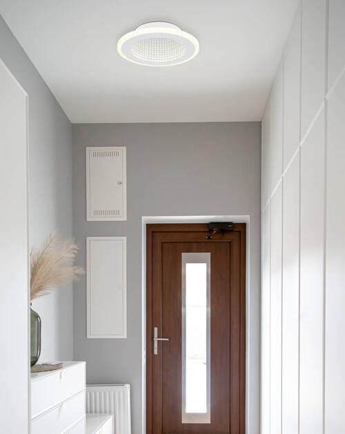 Stropna Led-svetilka Lamela, S Sijalko - bela/opal, Design, kovina/umetna masa (22,5/4cm) - Globo