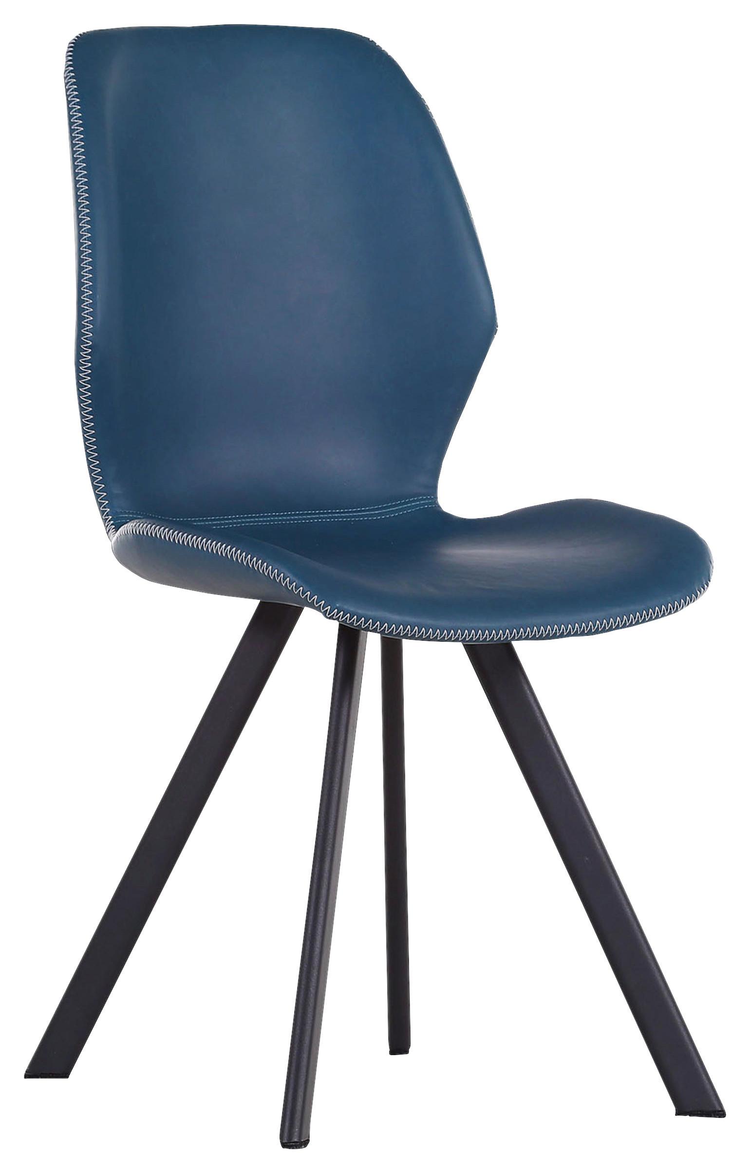 Stuhl in Petrol/Weiß - Weiss/Petrol, Modern, Textil/Metall (47/90/54cm) - Mömax