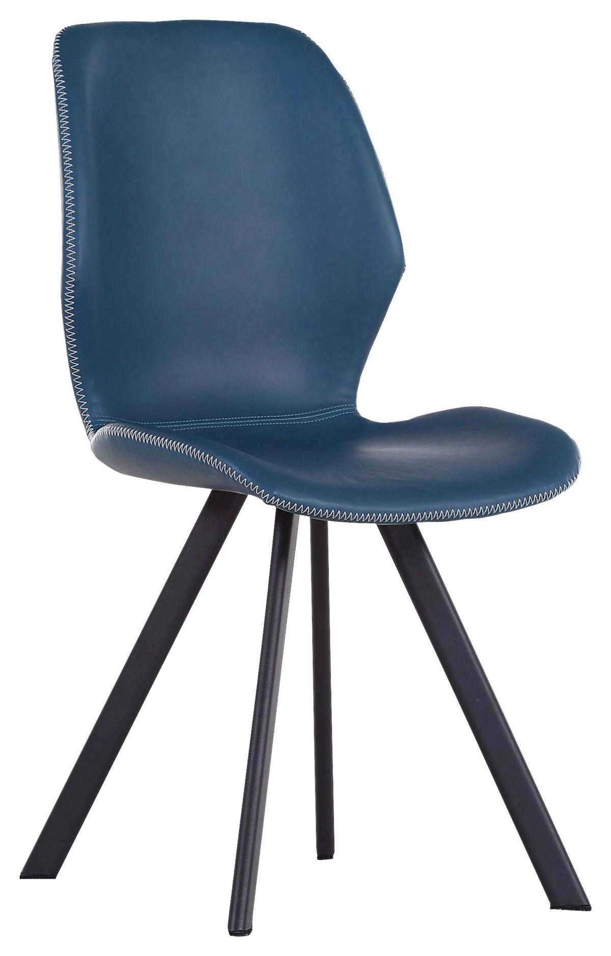 Stuhl in Petrol/Weiß - Weiss/Petrol, Modern, Textil/Metall (47/90/54cm) - Mömax