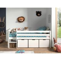 Hochbett Pino mit 3 Schubkästen ca.90x200cm Weiß - Weiß, MODERN, Holz/Holzwerkstoff (90/200cm) - Vipack