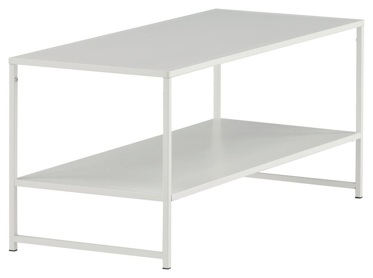 COUCHTISCH STAAL - Weiß, Design, Metall (102/43/45cm) - Livetastic