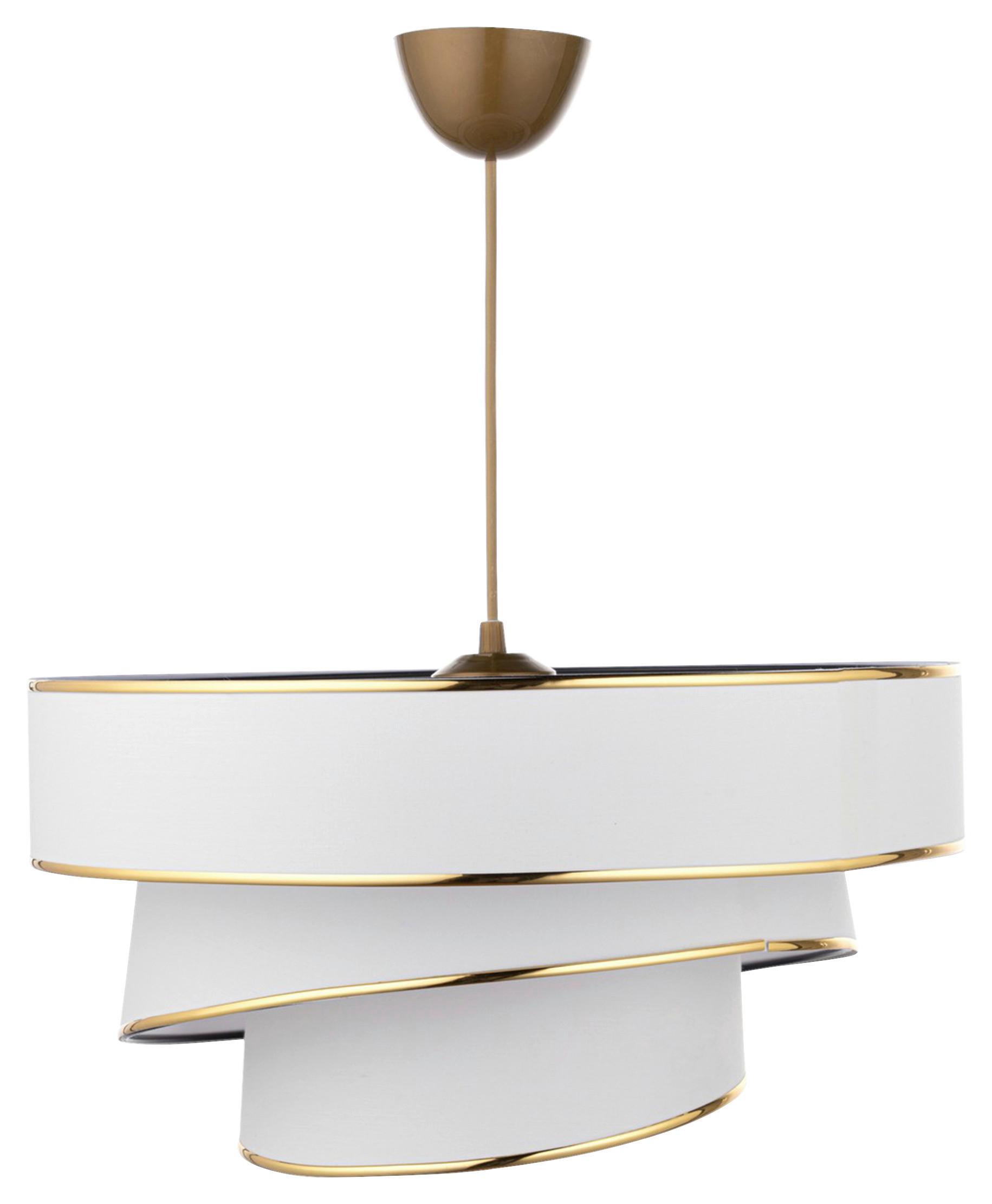 LAMPA WISZĄCA COUPER - biały/kolor złoty, Konventionell, tworzywo sztuczne/metal (40/72cm)