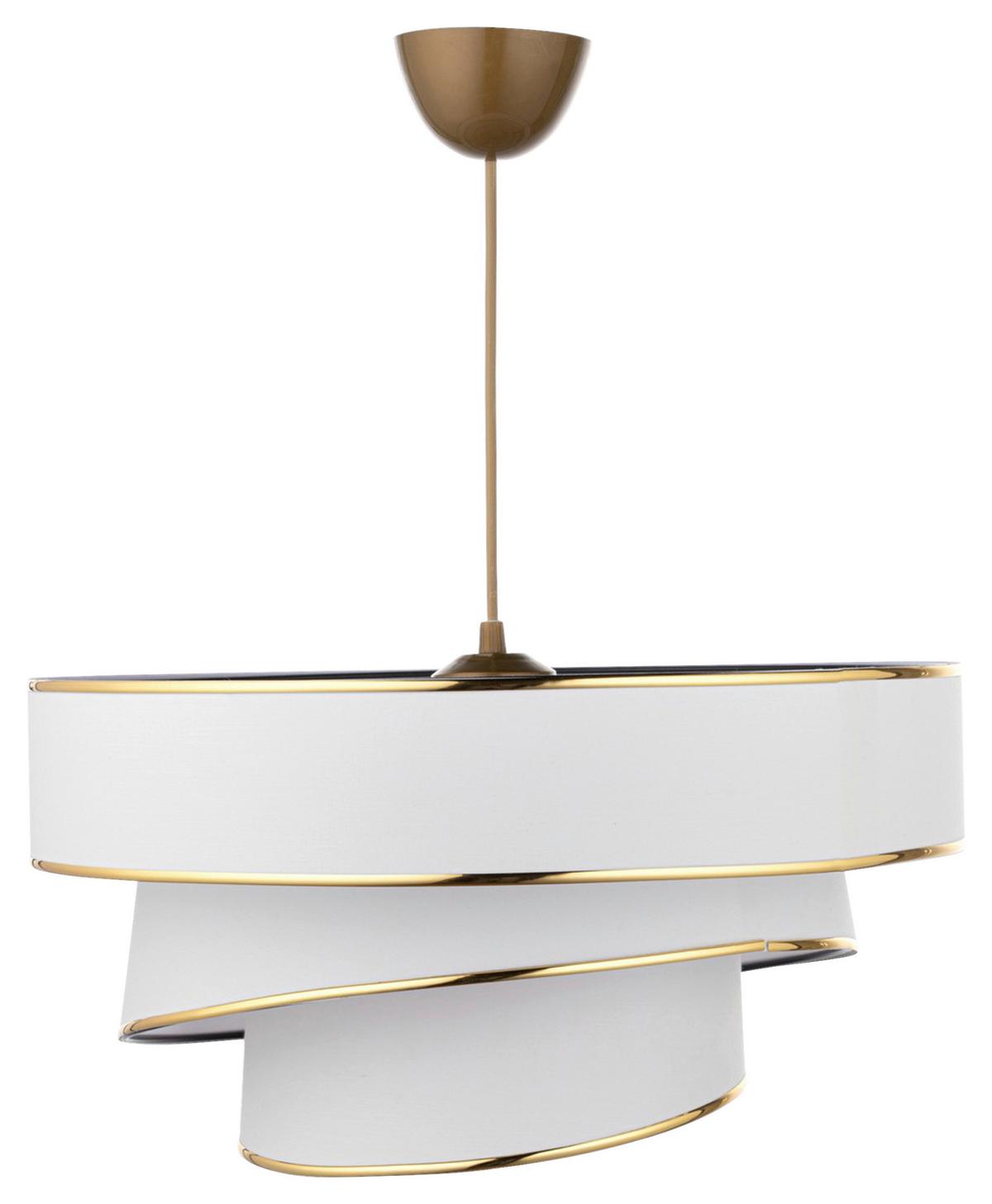 LAMPA WISZĄCA COUPER - biały/kolor złoty, Konventionell, tworzywo sztuczne/metal (40/72cm)