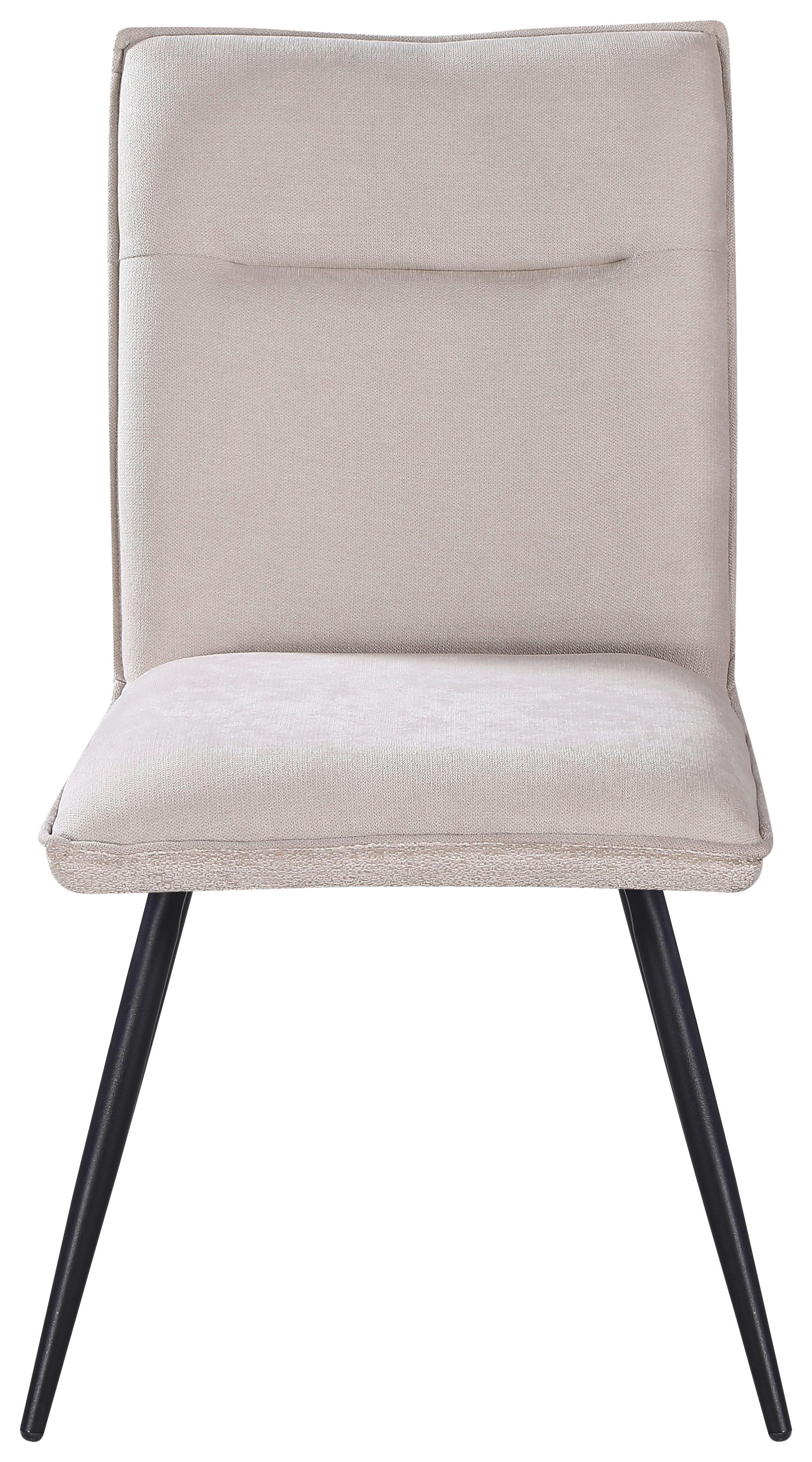 Stuhl Nova Beige - Beige/Schwarz, MODERN, Textil/Metall (47/88/63cm) - Premium Living