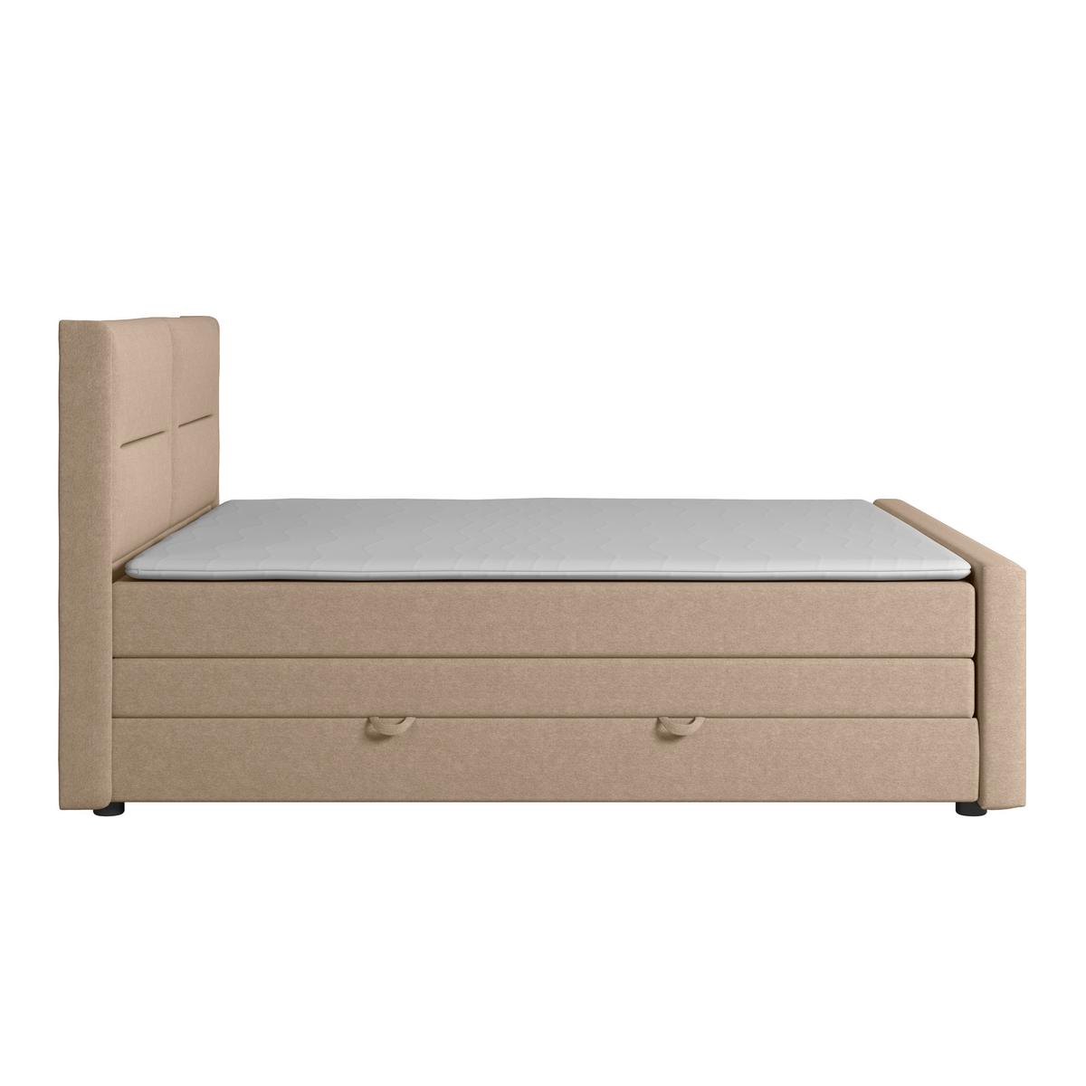 Boxspringbett Kyoto ca. 180x200 cm Naturfarben - Schwarz/Naturfarben, MODERN, Karton/Holzwerkstoff (180/200cm) - MID.YOU