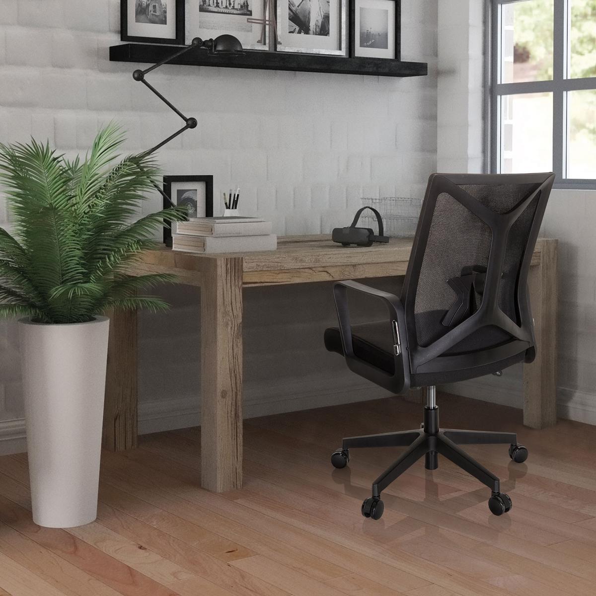Pisarniški Stol Enco, Črna - črna, Moderno, umetna masa/tekstil (57/97/62cm) - MID.YOU