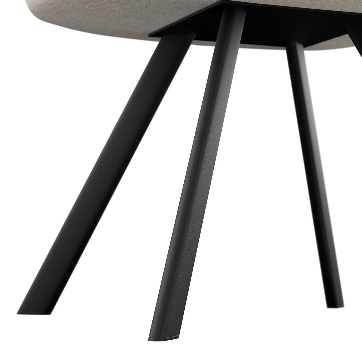 Naslanjač Romy, Krem - črna/krem barve, Moderno, kovina/tekstil (63/84,5/62cm)