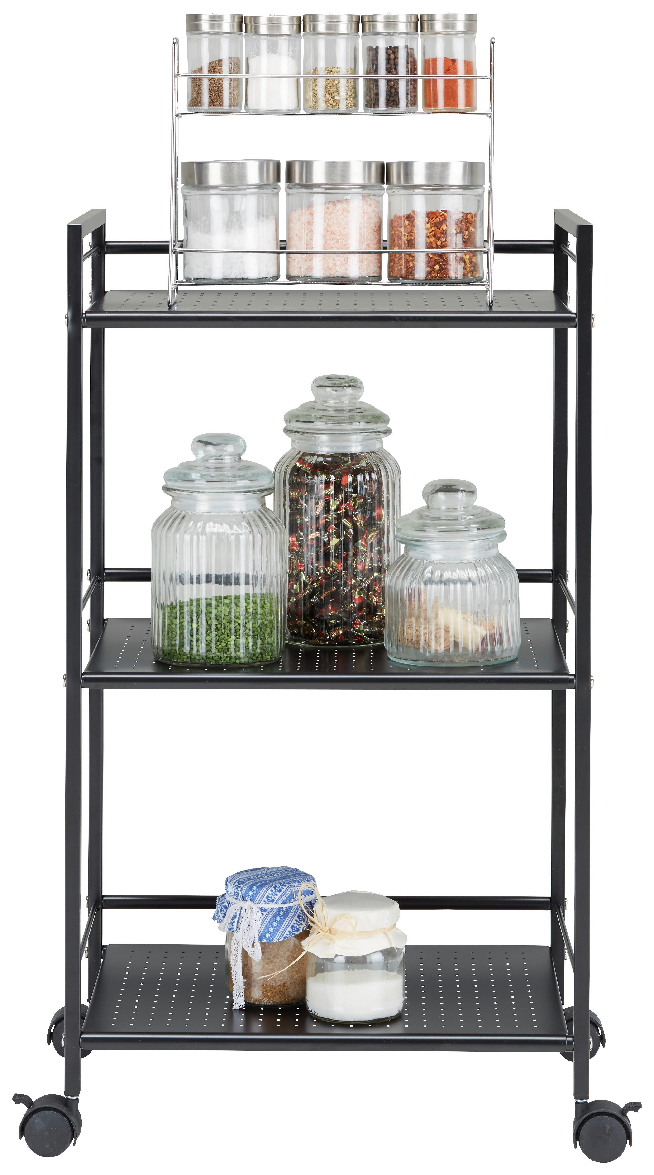 Višenamjenska Kolica Luan Ii - crna, Moderno, metal/plastika (43/81/29cm) - Modern Living