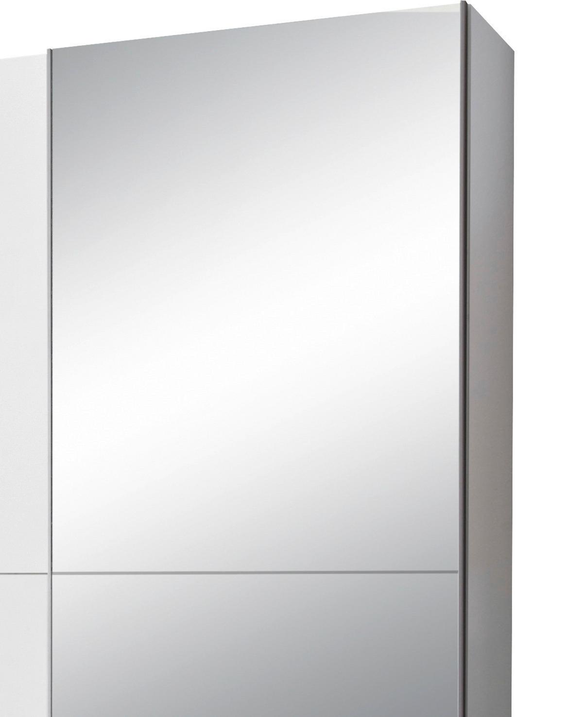 Garderobna Omara Z Drsnimi Vrati Puls, Bela, Z Ogledalom - bela/barve aluminija, Design, steklo/leseni material (170/195/59cm) - P & B