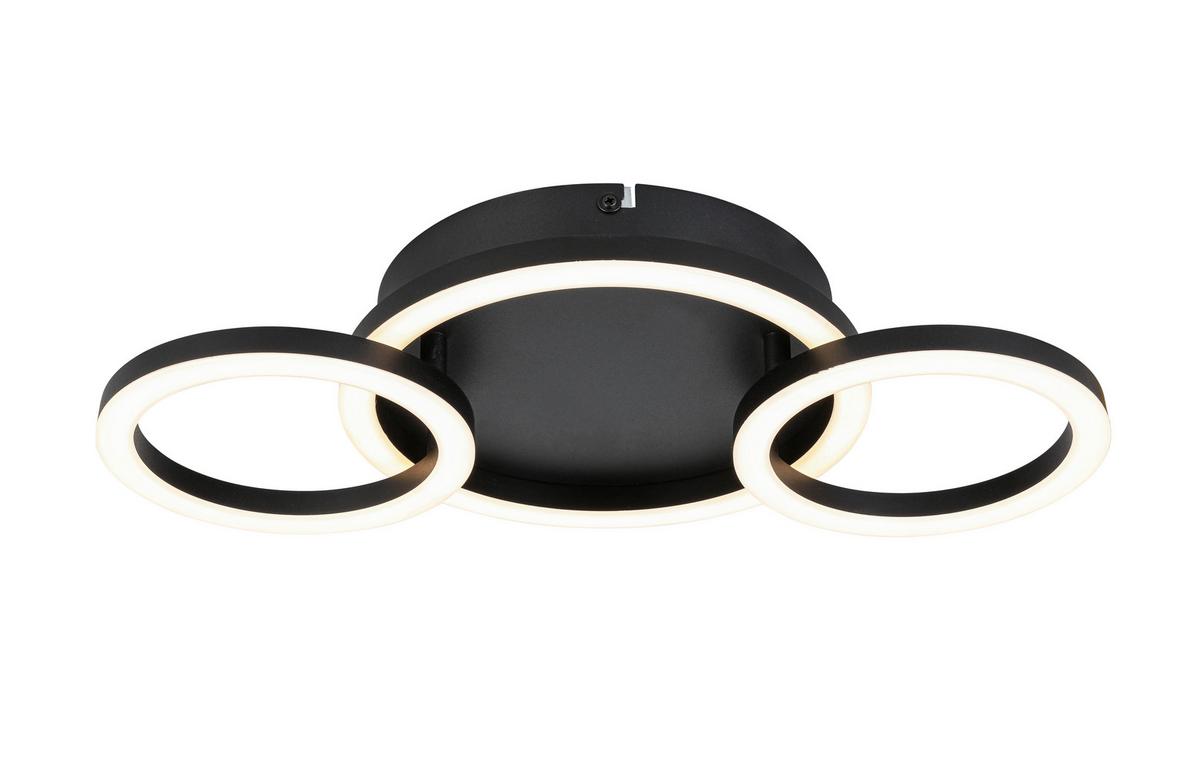 LED-Deckenleuchte Numim O Schwarz max. 24 Watt - Schwarz, MODERN, Kunststoff/Metall (43/23/5cm) - Mömax