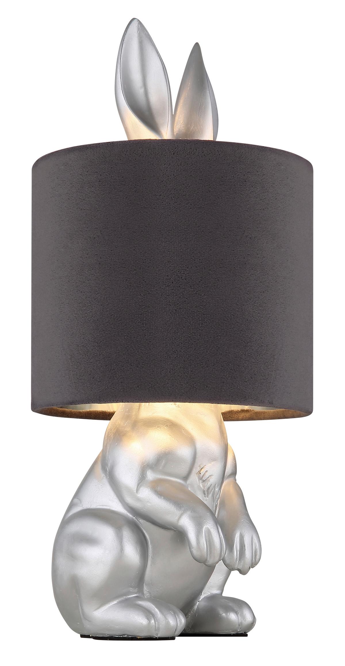 LAMPE DE TABLE 21633S - Silberfarben/Schwarz, Trend, Kunststoff (18/41cm) - Globo
