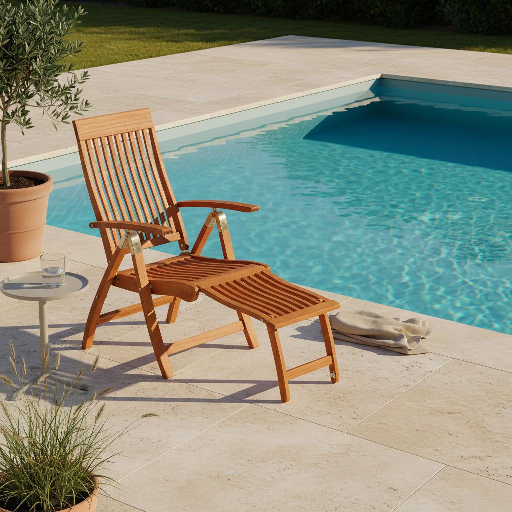 Zložljiv Vrtni Stol Comodoro, Masivno - naravne barve, Romantika, les (62/110/114cm) - Gardenson