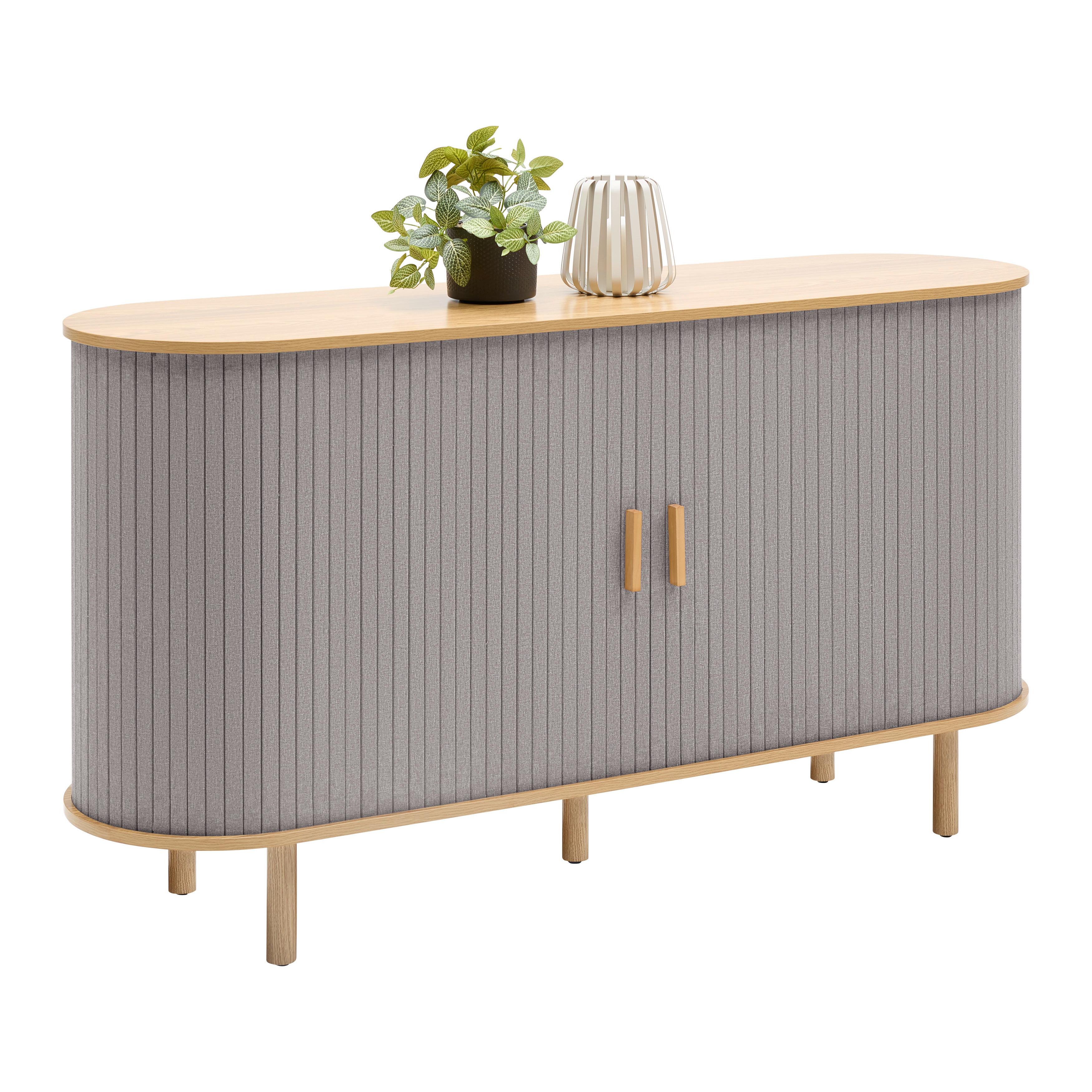 SIDEBOARD ARVID -EXKLUSIV- - grå/naturfärgad, Modern, trämaterial/trä (140/75/40cm) - Mömax
