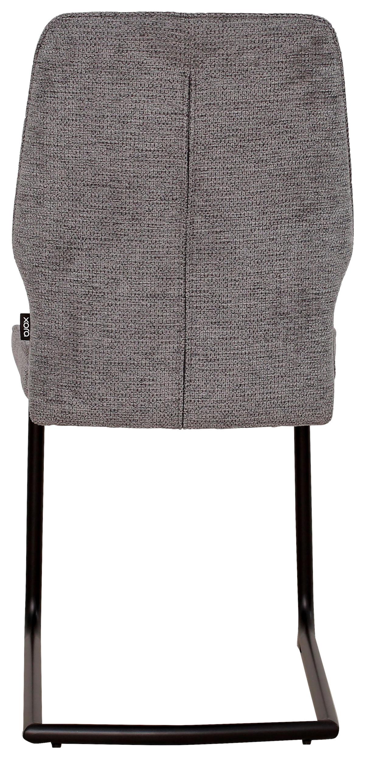 KRZESŁO NA PŁOZIE SALLY - czarny/szary, Design, metal/tkanina (45/91/62cm) - Xora