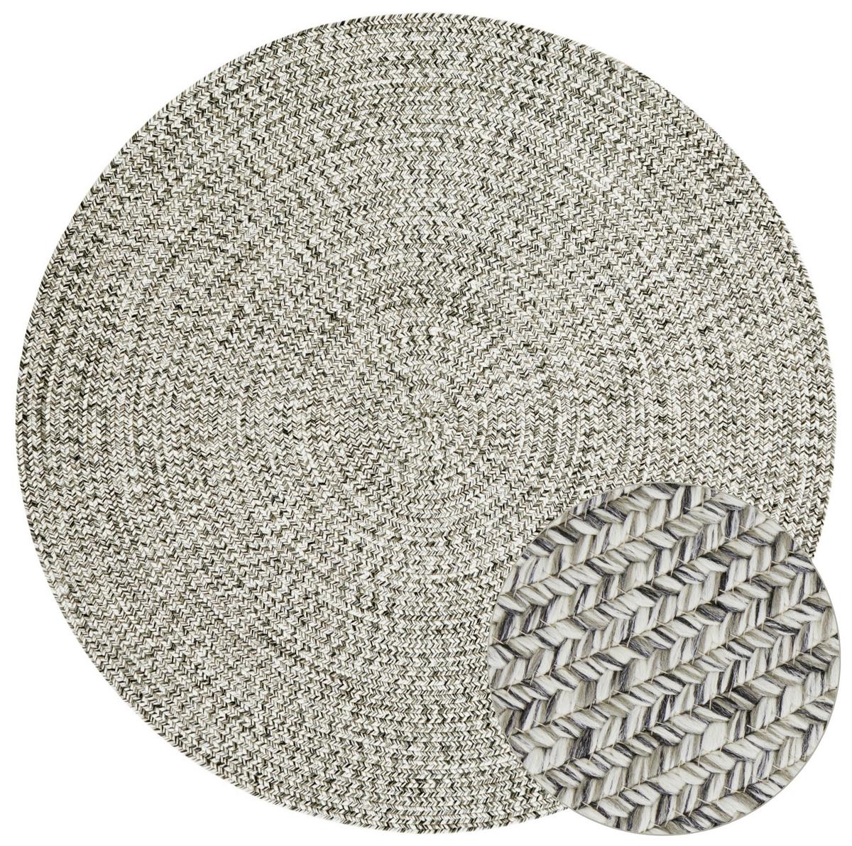 Outdoorteppich Trenzado Greige Ø ca. 200cm - Greige/Multicolor, Basics, Kunststoff (200cm)