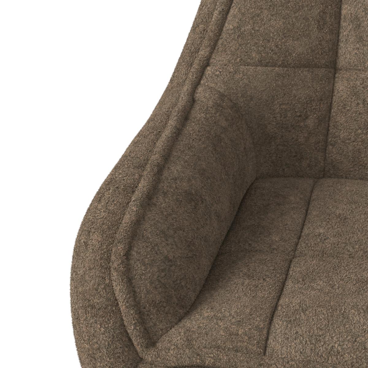 Armlehnstuhl Billy Braun Struktur Drehbar Gepolstert - Schwarz/Braun, MODERN, Holz/Textil (64/87/64cm) - Bessagi Home