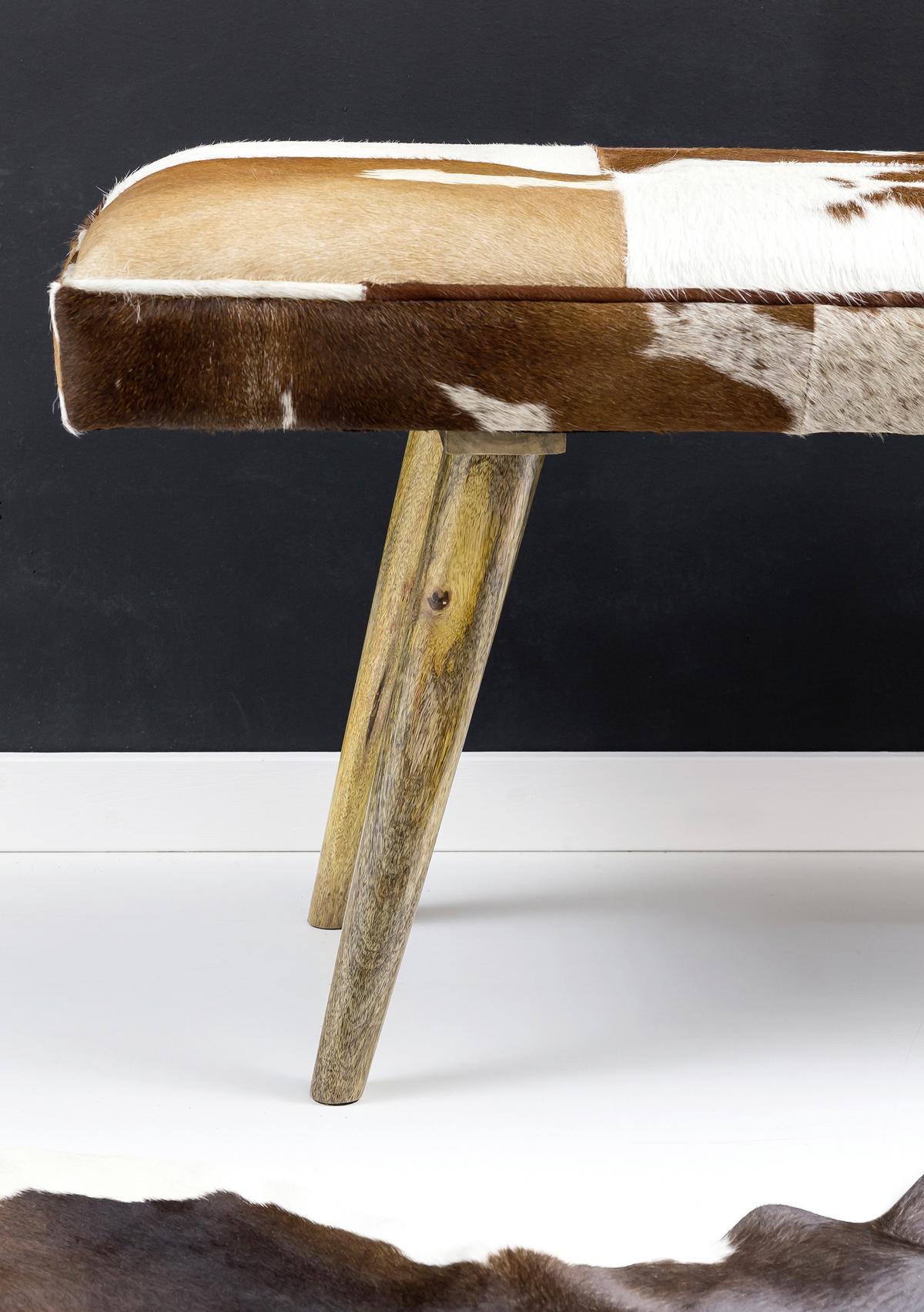 Klop Brez Naslona Wl5.103 - bela/rjava, Natur, les/krzno (120/52/40cm) - MID.YOU