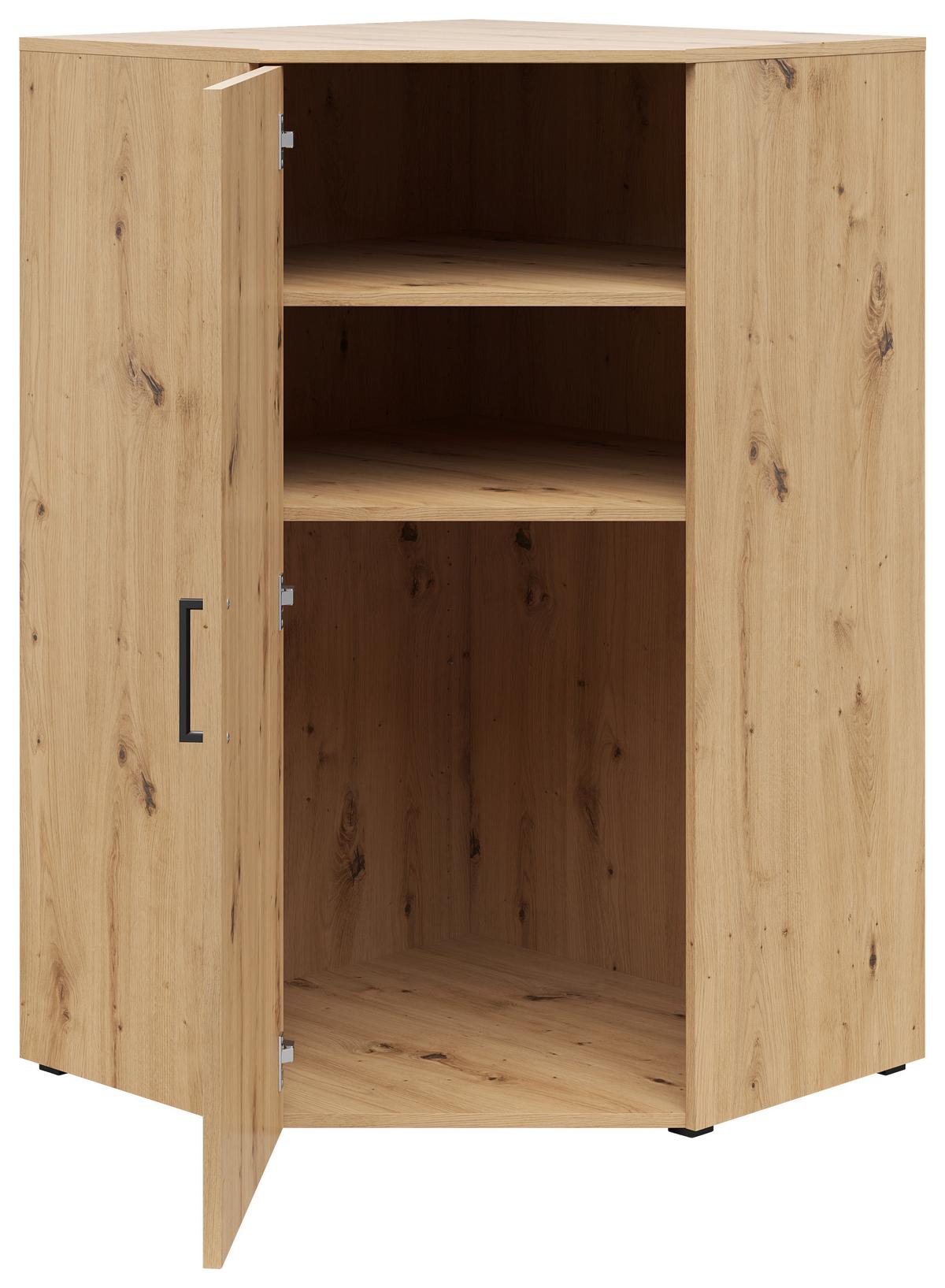 Eckkommode Multistauraum Eiche Artisan - Anthrazit/Schwarz, MODERN, Holzwerkstoff/Kunststoff (71,5/115/71,5cm) - Mömax