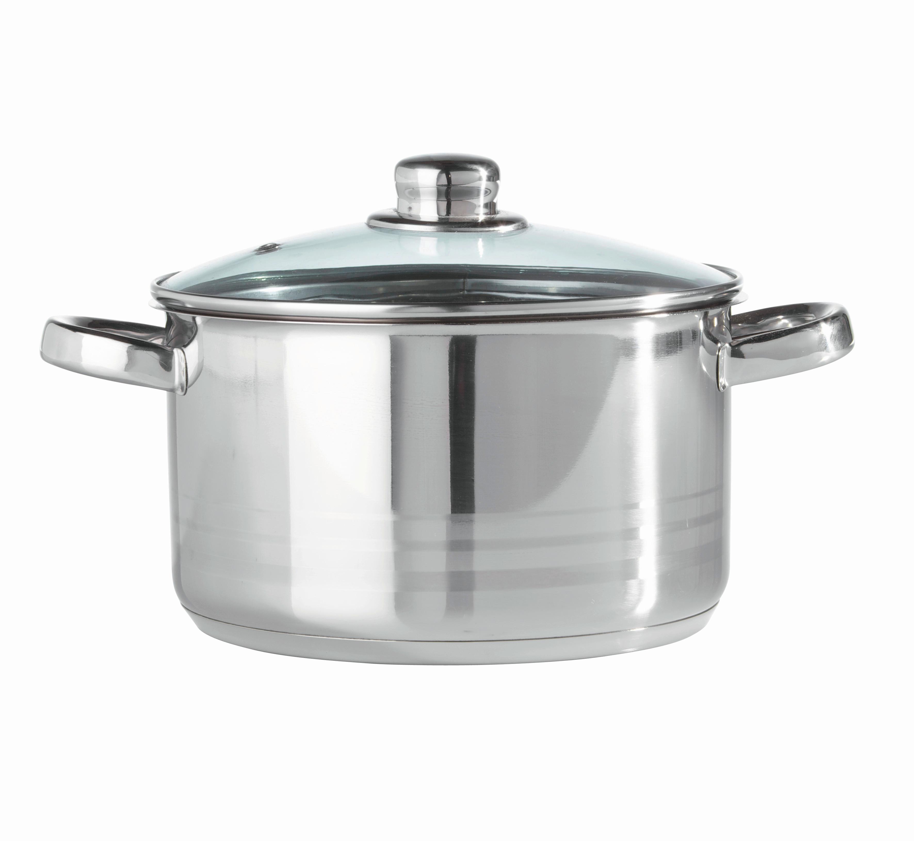 Kochtopf Paula ca. 3,3 Liter - Klar/Edelstahlfarben, KONVENTIONELL, Glas/Metall (20/11,5cm) - Mömax