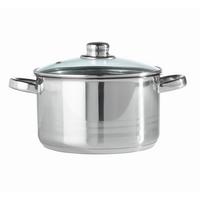 Kochtopf Paula ca. 3,3 Liter - Klar/Edelstahlfarben, KONVENTIONELL, Glas/Metall (20/11,5cm) - Mömax