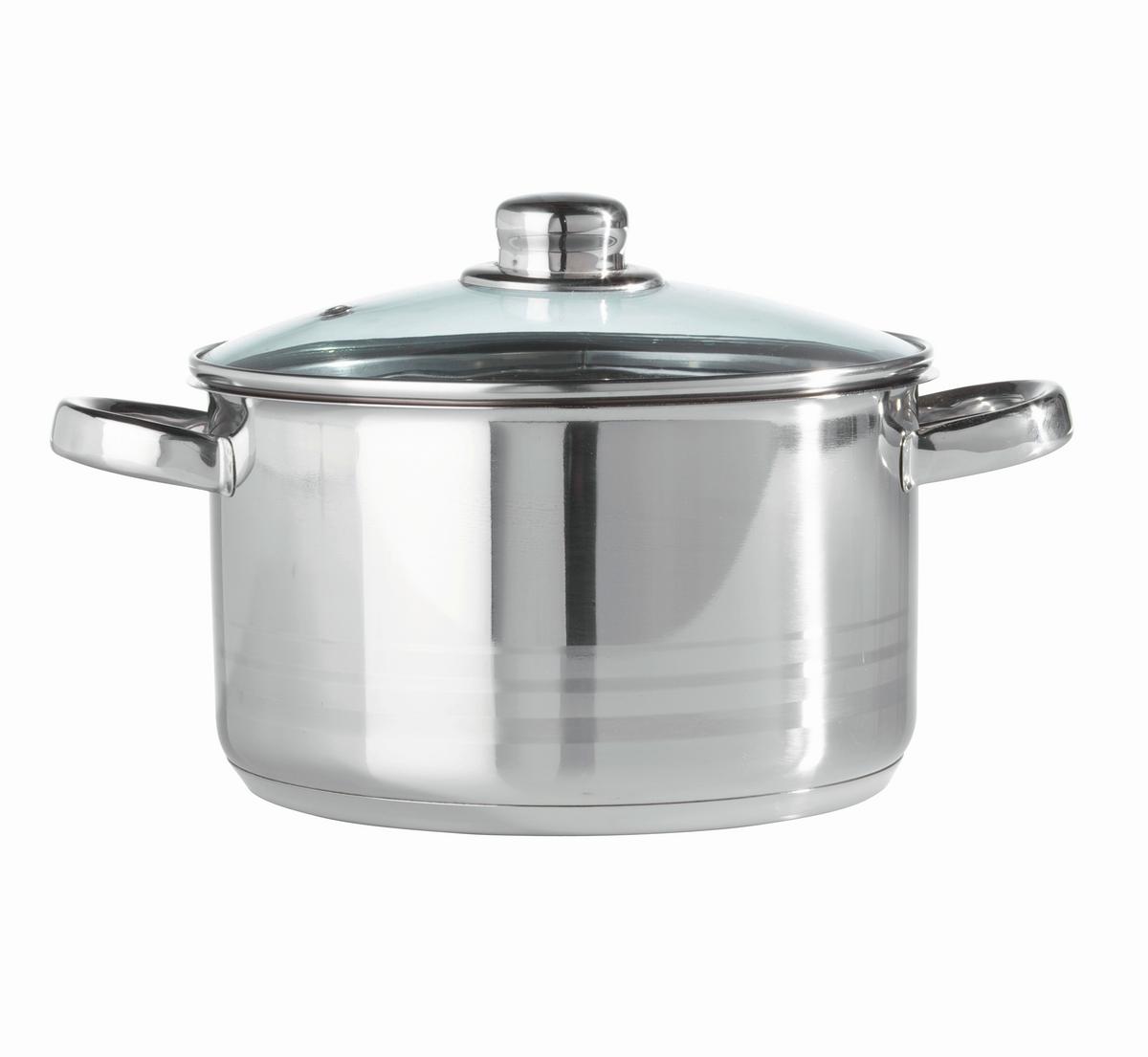 Kochtopf Paula ca. 3,3 Liter - Klar/Edelstahlfarben, KONVENTIONELL, Glas/Metall (20/11,5cm) - Mömax