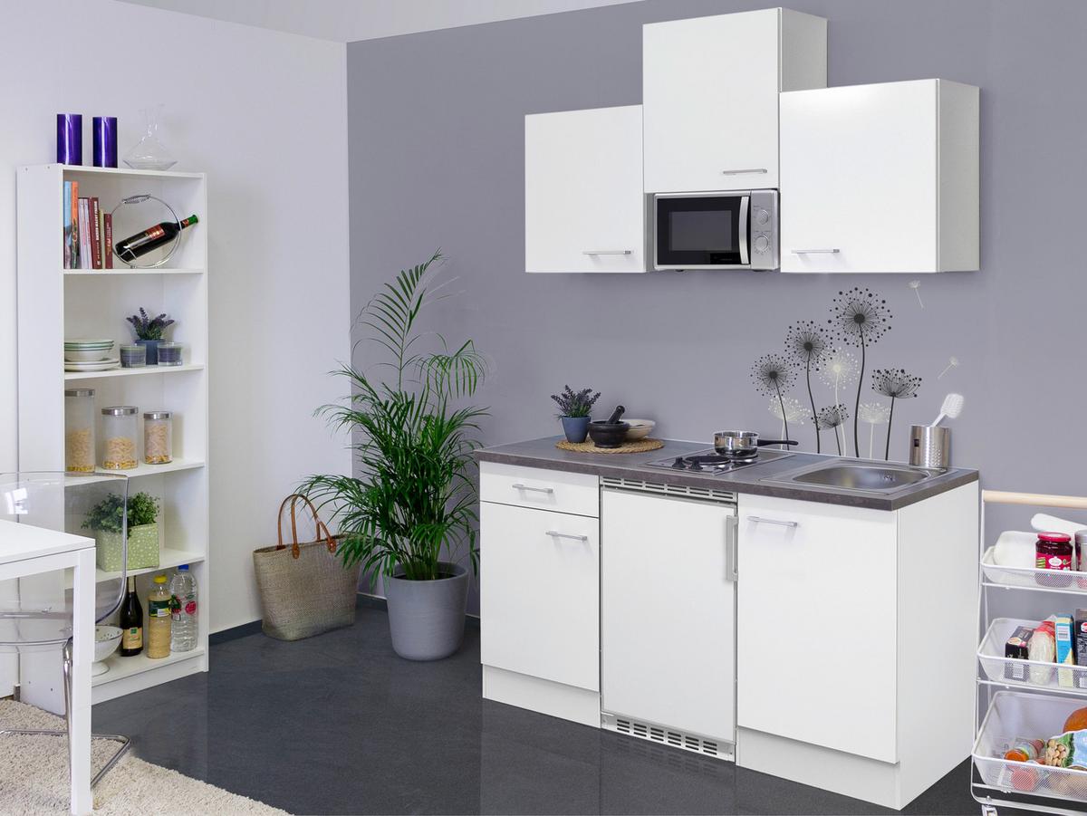 Blok Kuhinja S Aparatima Lucca 150 Cm - sivo-smeđa/bijela, Konvencionalno, drvni materijal/plastika (150,5cm) - MID.YOU