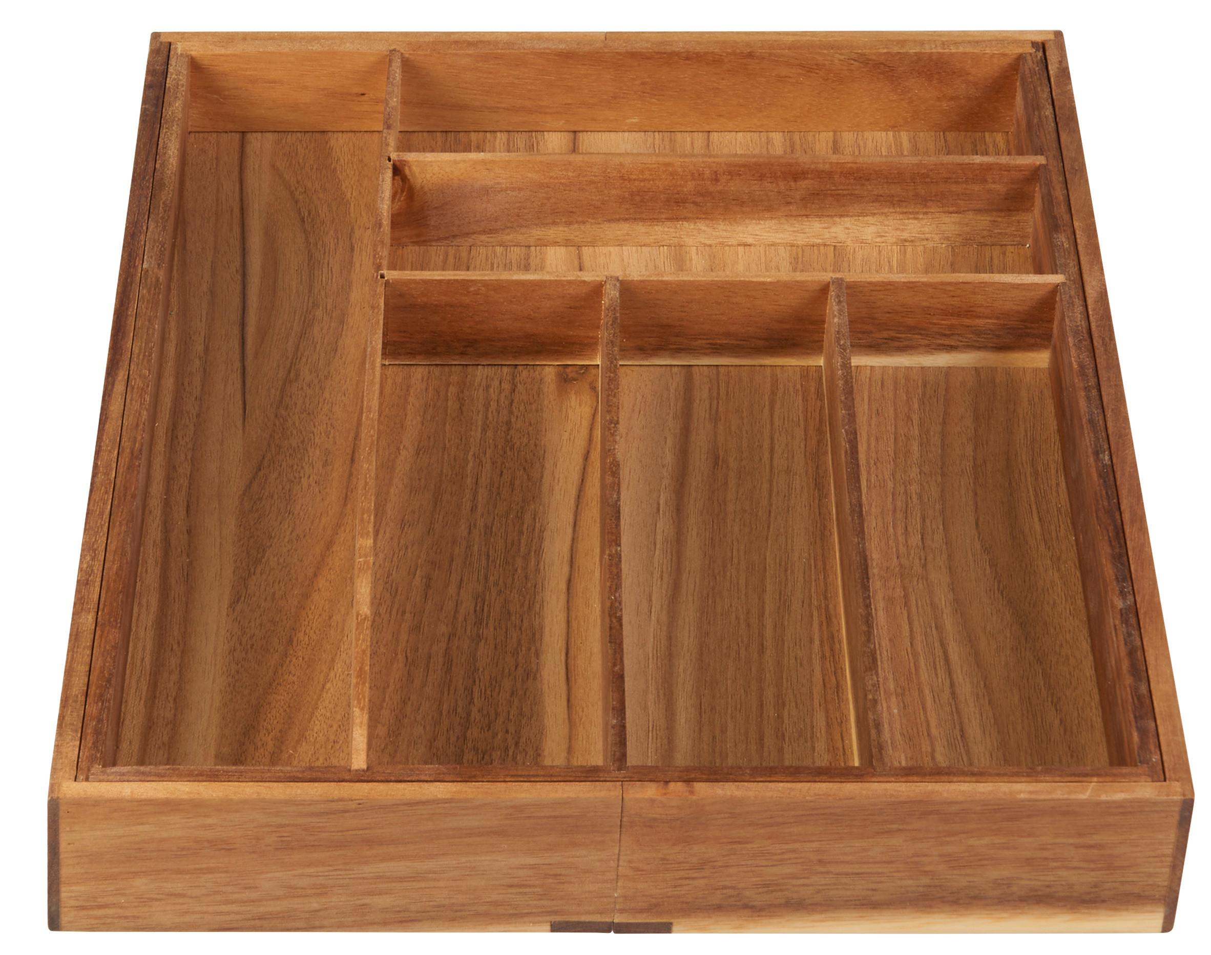 Tavă pentru tacâmuri Flex M - culoare natur, Modern, lemn (47,3/35,5-53,5/5,5cm) - Zandiara