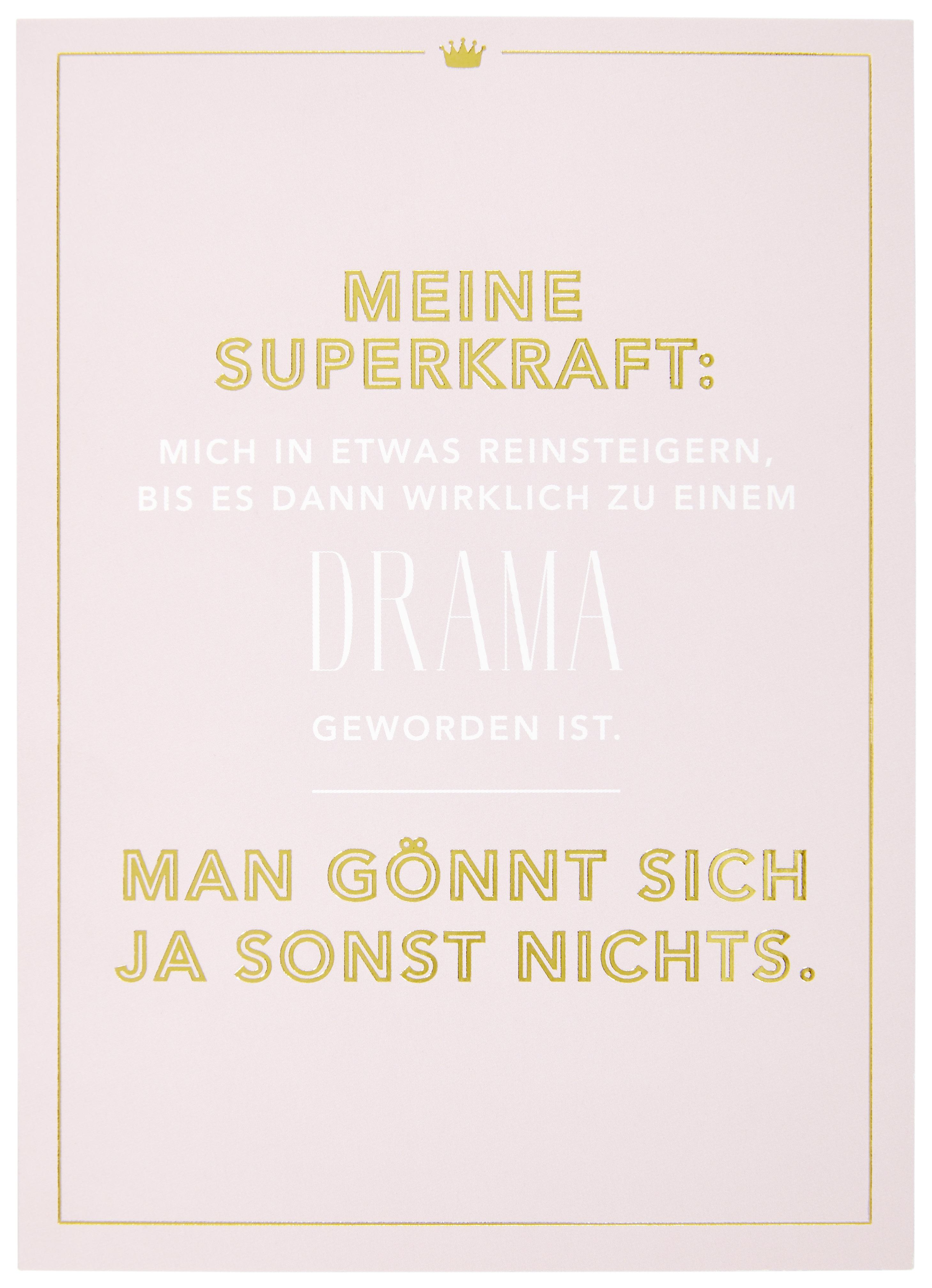 Postkarte Vollzeitprinzessin in Rosa - Goldfarben/Rosa, Papier (10,5/14,8cm) - Vollzeitprinzessin