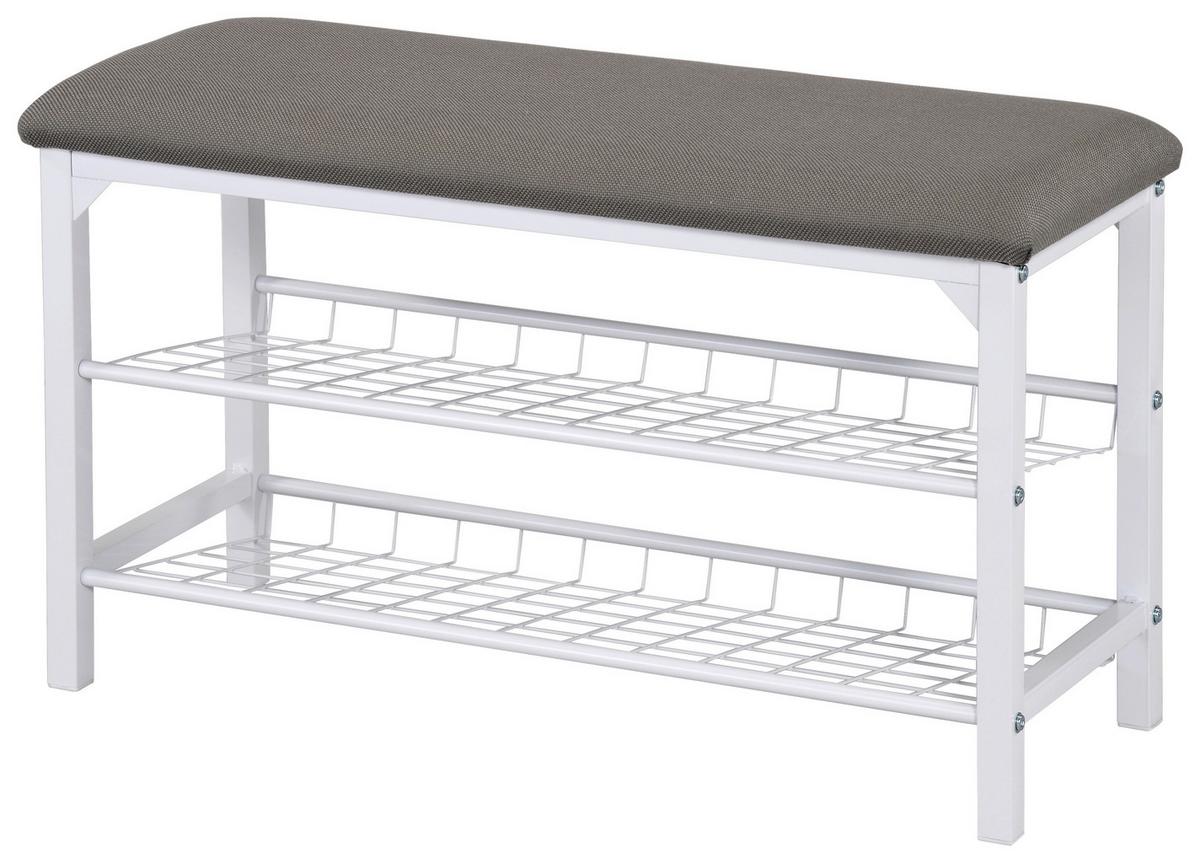 Garderobna Klop Winny, Bela, Siva - siva/bela, Moderno, kovina/tekstil (76/45/29cm)