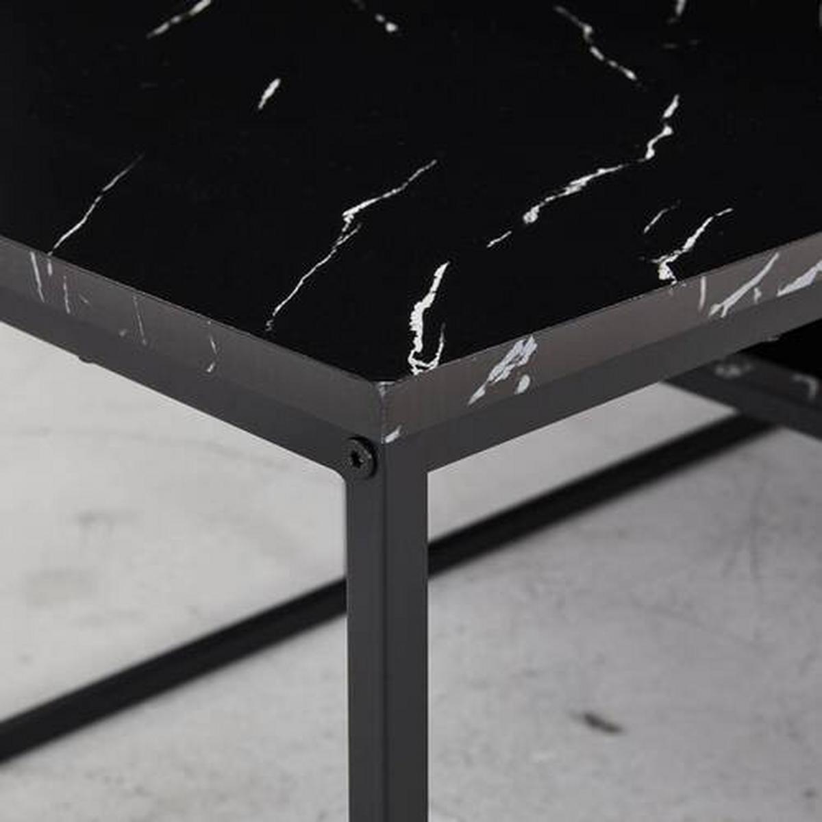 STOLIK KAWOWY GIZA - antracytowy/czarny, Design, materiał drewnopochodny/metal (110/60/45cm) - MID.YOU